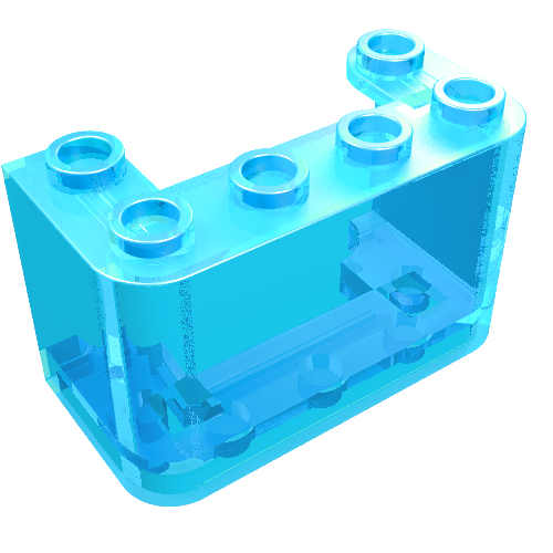 Lego Windscreen 2 x 4 x 2 Vertical / Trans-Light Blue