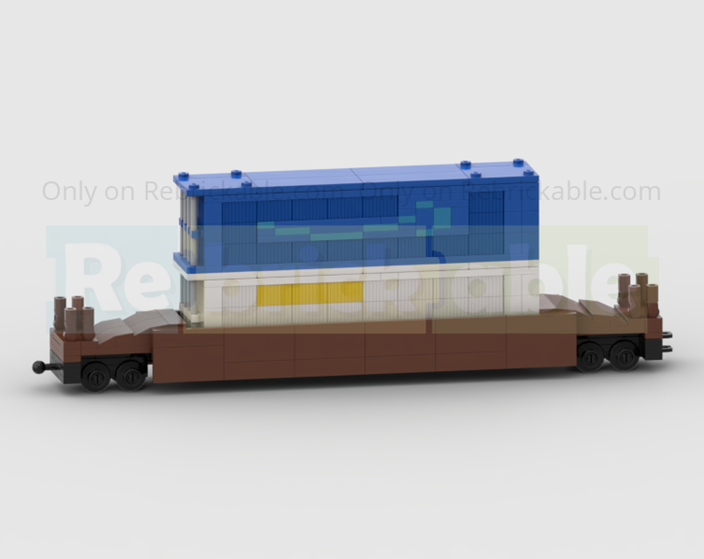 Lego 4-Wide BNSF Freight Train Container Wagon Double Stacked