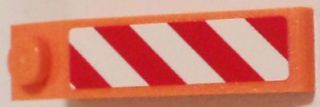 Lego Slope 18 4 x 1 with Red and White Danger Stripes Pattern Model Left Side (Sticker) - Set 60083