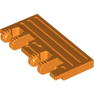 Lego Hinge Train Gate 2 x 4 Locking Dual 2 Fingers with Rear Reinforcements, 9 Teeth / Orange