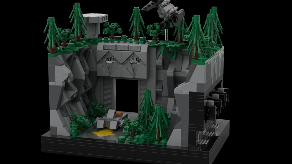 Lego Empire Secret Mountain Base and Hanger (diorama)