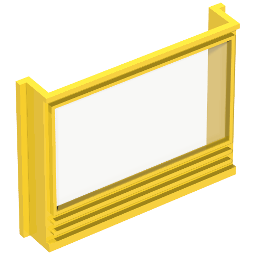 Lego Window 1 x 6 x 4 Panorama with Glass for Slotted Bricks / Yellow