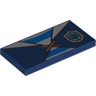 Lego Tile 2 x 4 with Dark Blue Tunic, White/Blue Striped Shirt Print