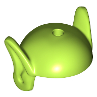 Lego Bald Head with Hole in Top and Long Pointed Ears [Plain] / Lime