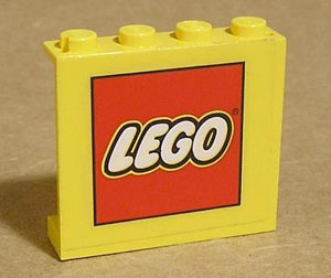 Lego Panel 1 x 4 x 3 - Solid Studs with LEGO Logo Pattern (Sticker) - Set 4549