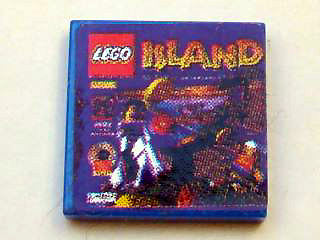 Lego Tile 2 x 2 with LEGO Island Game Pattern (Sticker) - Set 3142