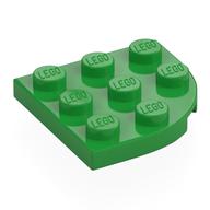Lego Plate Round Corner 3 x 3 / Bright Green