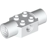Lego Technic Brick Special 2 x 2 with Pin Hole, with 2 Rotation Joint Sockets / White