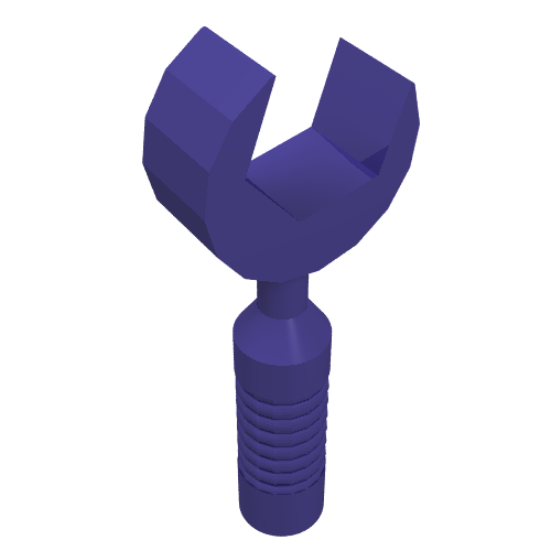 Lego Tool Wrench / Spanner Open End [6-Rib Handle] / Dark Purple