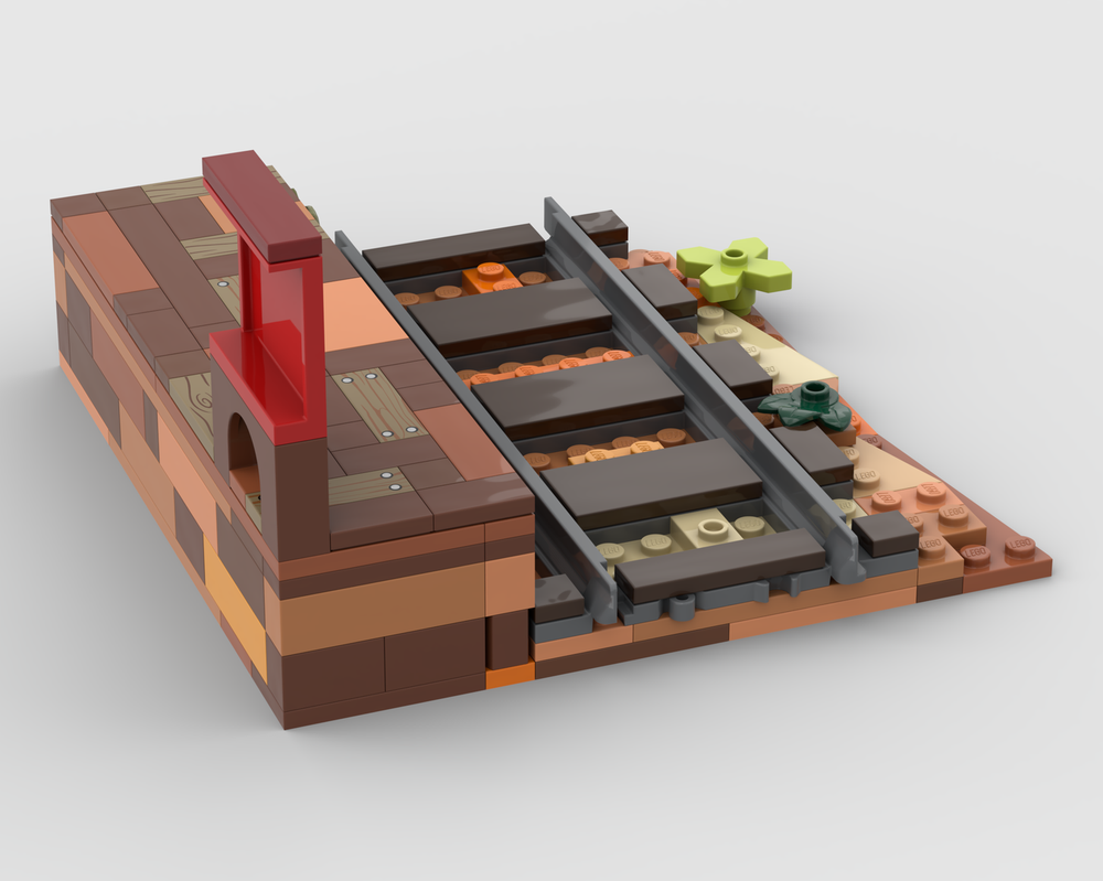 Lego Western Track Segment - PLATFORM SIGN BACK
