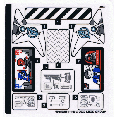 Lego Sticker Sheet for Set 76166-1