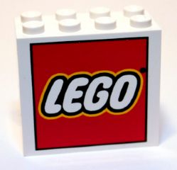 Lego Brick 2 x 4 x 3 with Lego Logo Pattern