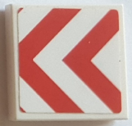 Lego Tile 2 x 2 with Red Danger Chevrons Pattern (Sticker) - Set 75883