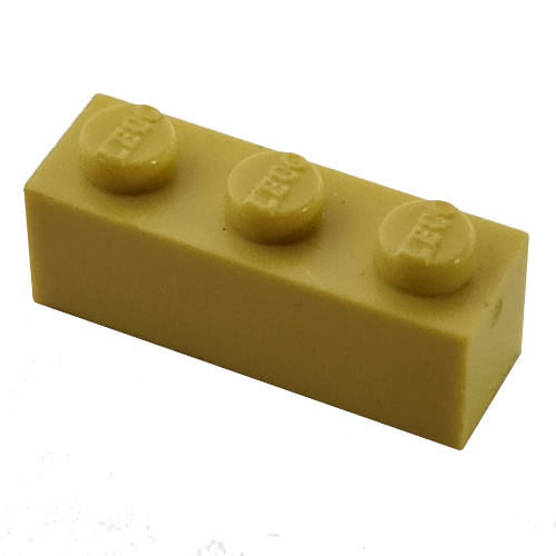 Lego Modulex Brick 1 x 3 with LEGO on Stud / Modulex Lemon