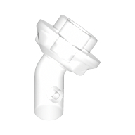 Lego Bar, Angled with 1 x 1 Round Plate / Stud on End / Trans-Clear