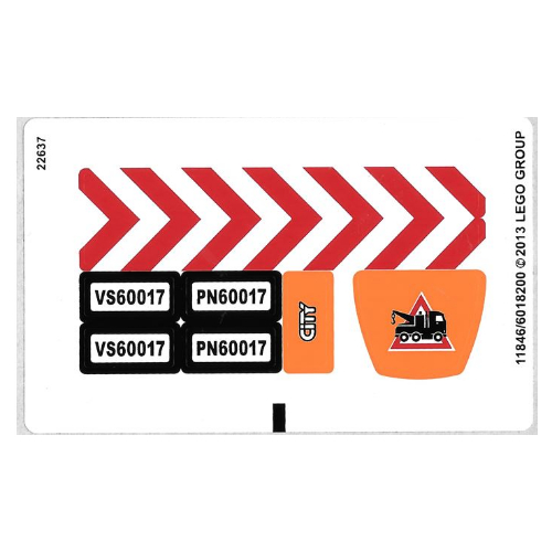 Lego Sticker Sheet for Set 60017-1 / [No Color/Any Color]