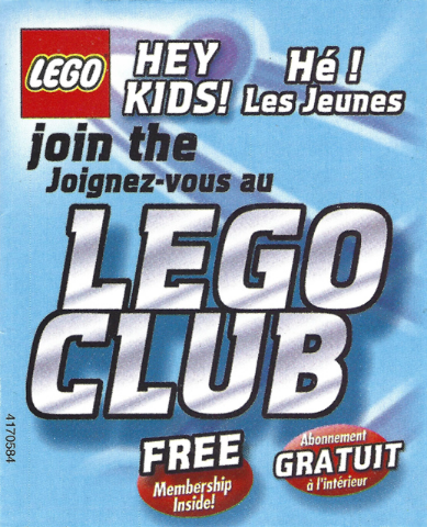 Lego 2002 Insert - LEGO Club - US/Canadian Sky Blue Version (4170584)