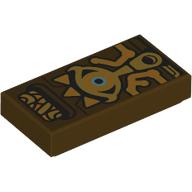 Lego Tile 1 x 2 with Shiekah Slate Print