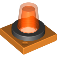 Lego Duplo Flashlight, 2 x 2 Base with Trans-Neon Orange Light / Orange