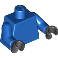 Lego Torso, Blue Arms, Black Hands [Plain] / Blue