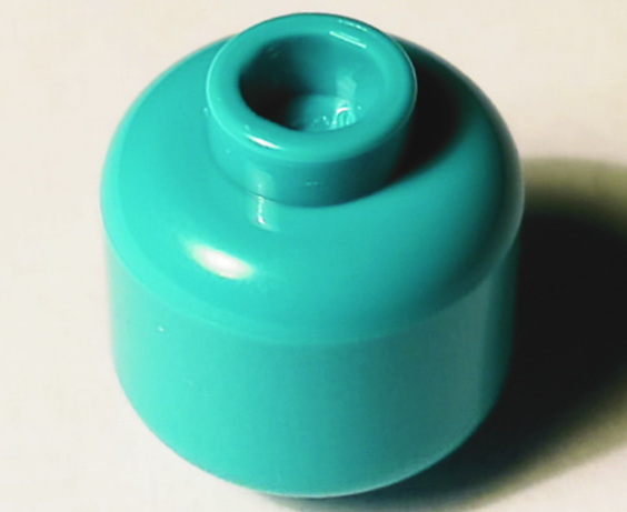 Lego Minifigure, Head (Plain) / Dark Turquoise