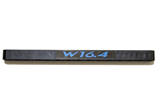 Lego Technic, Liftarm Thick 1 x 15 with Dark Azure 'W16.4' Pattern on Both Sides (Stickers) - Set 42162 / Black