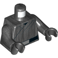 Lego Torso, Robe, Black Belt with Silver Buckle Print, Pearl Titanium Arms, Black Hands / Pearl Titanium