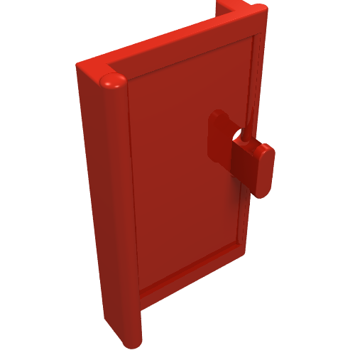 Lego Door 1 x 2 x 3 with Vertical Handle / Red