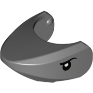 Lego Animal Body Part, Shark Head with Rounded Nose with Black Eyes Print / Dark Bluish Gray