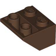 Lego Brick Sloped Inverted 45° 2 x 2 [Ovoid Bottom Pin, Bar-sized Stud Holes] / Brown