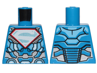 Lego Torso Armor with Silver Superman 'S' Logo with Red Border Pattern