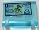 Lego Minifigure, Utensil Book Cover with Computer Screen with Mosquito and Text in Open Windows Pattern (Sticker) - Set 76949 / Trans-Light Blue