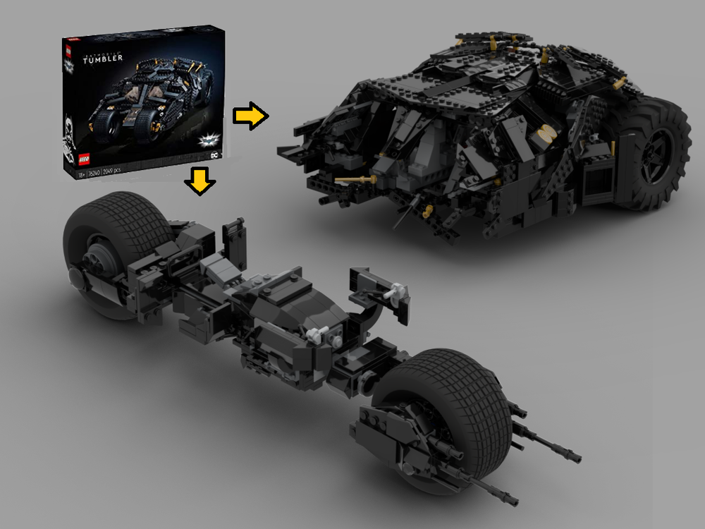 Lego UCS Batpod And Damaged Tumbler The Dark Knight