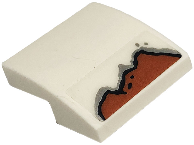 Lego Slope, Curved 2 x 2 x 2/3 with Rust Pattern on Bottom (Sticker) - Set 10274