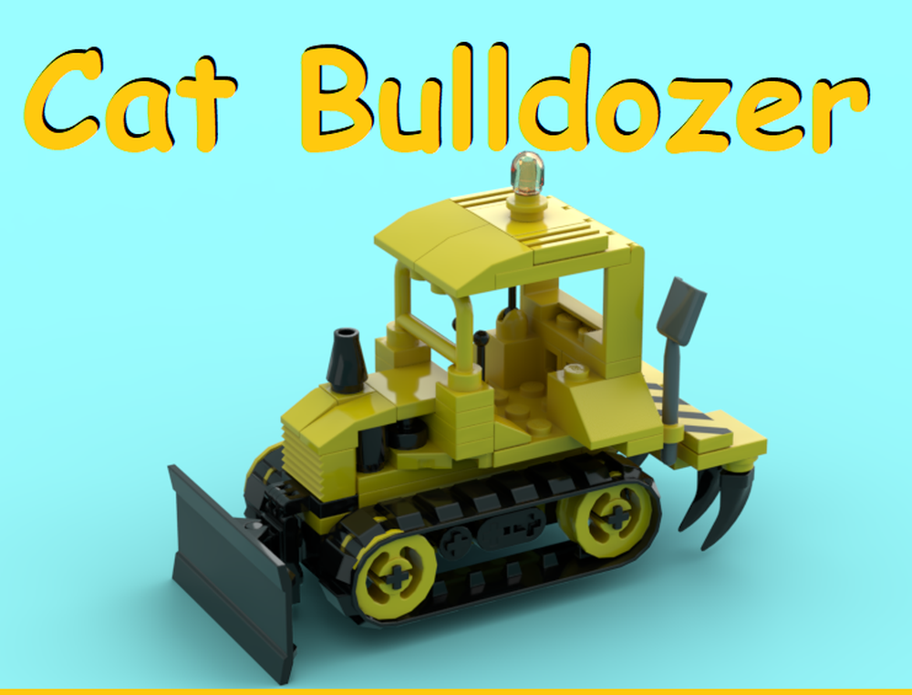 Lego vintage Cat Bulldozer with ripper plow