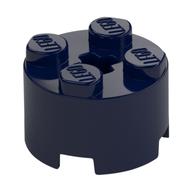 Lego Brick Round 2 x 2 with Axle Hole / Dark Blue