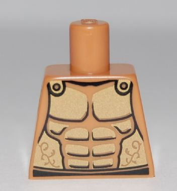 Lego Torso Armor with Gold Plated Muscles Outline Pattern (Spartan) / Medium Nougat