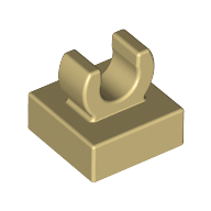 Lego Tile Special 1 x 1 with Clip with Rounded Edges / Tan