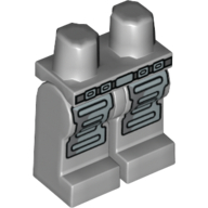 Lego Hips and Light Bluish Gray Legs with Belt and Silver Armor Print / Light Bluish Gray