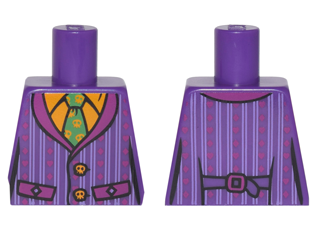 Lego Torso Batman Striped Vest and Green Tie Pattern / Dark Purple