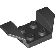 Lego Mudguard 2 x 4 with 2 x 2 Studs and Flared Wings / Black