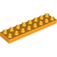 Lego Duplo Plate 2 x 8 / Bright Light Orange
