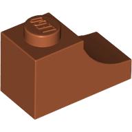 Lego Brick Curved 2 x 1 with Inverted Cutout / Dark Orange
