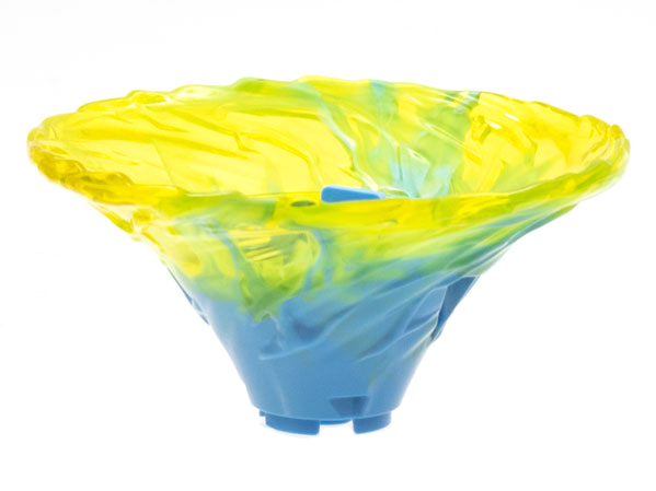 Lego Brick Round Cone Spinner with Marbled Trans-Yellow Pattern