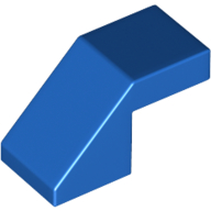 Lego Brick Sloped 45° 2 x 1 with 2/3 Inverted Cutout and no stud / Blue