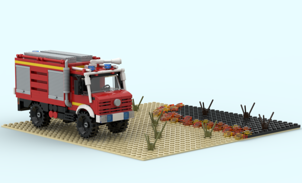 Lego Mercedes Unimog Feuerwehr Diorama Fire Truck