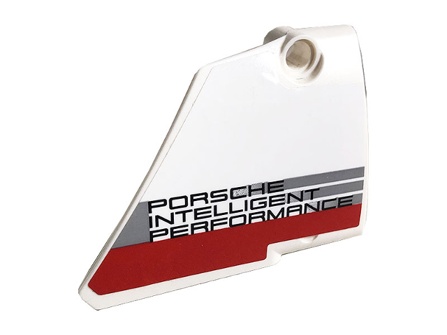 Lego Technic, Panel Fairing #14 Large Short Smooth, Side B with Porsche Intelligent Performance Logo and Red Stripe Pattern (Sticker) - Set 42096