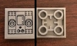 Lego Tile, Modified 2 x 2 Inverted with SW Machinery Pattern (Sticker) - Set 75244
