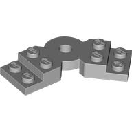 Lego Plate Angled 2 x 2 with Step and Hole in Center / Light Bluish Gray