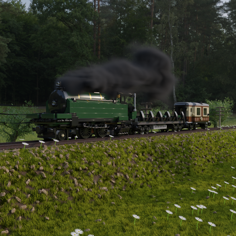 Lego 10194 Alternate build: 8w Locomotive with passenger-and freight car